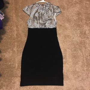 Black and White Pencil Dress